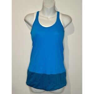 Vince Blue White Layered Racerback Tank 100% Pima Cotton Size S Small EUC!!